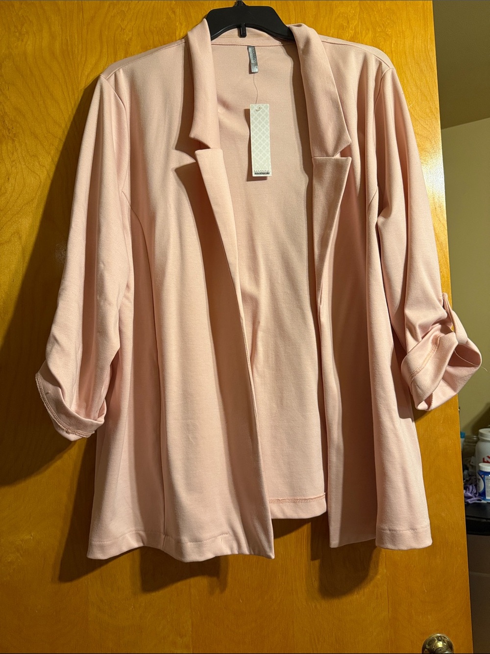 Light Pink Open Front Blazer/Cardigan